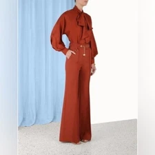 Zimmermann Wonderland Batwing Rust Terracotta Blouse, 4