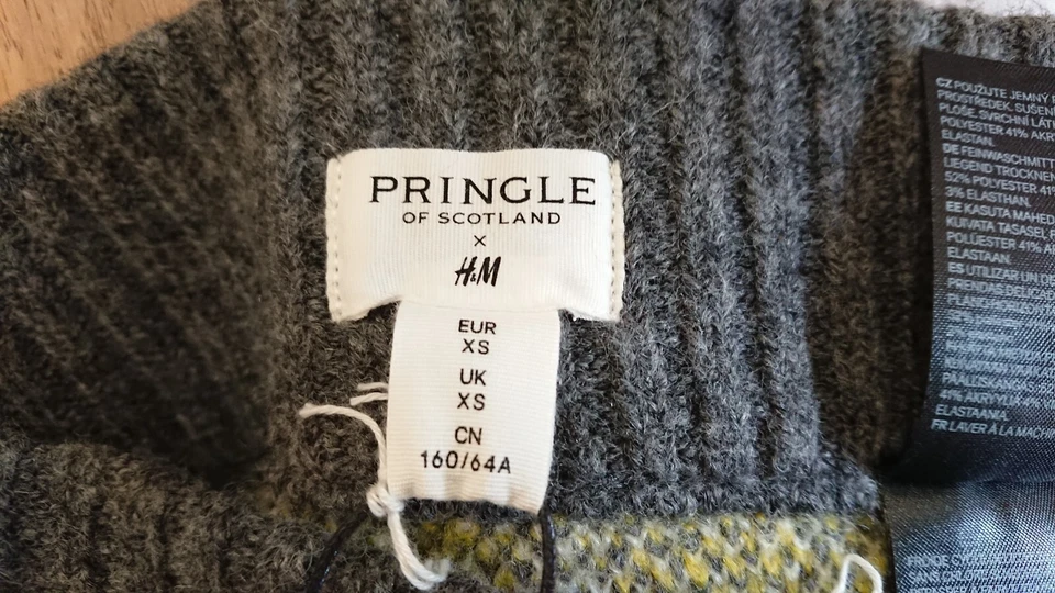 H&M Pringle of Scotland (Conscious Material) Womens Skirt Argyle Knit XS - BNWT - Image 4 of 4