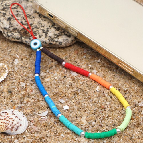 Cordon de téléphone perlé sangle de perles chaîne de téléphone bracelet porte-clés - Photo 2/7