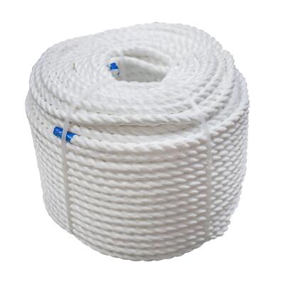 24MM 3 STRAND STRONG WHITE POLYPROPYLENE ALL PURPOSE ROPE CRICKET ...