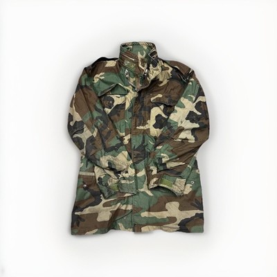 Vintage Alpha Industries M65 Cold Weather Camo Field Coat Size Small Long USA