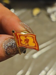 Vintage Scotland Flag Pin Yellow Flag Red Lion 