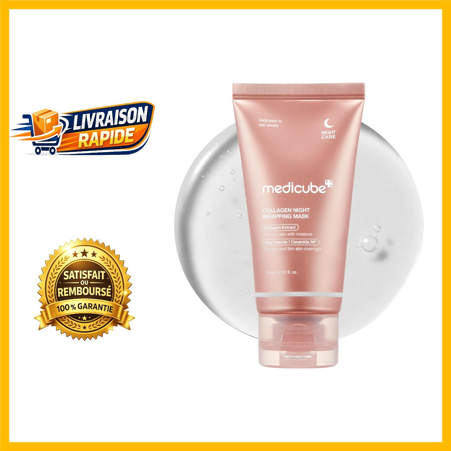 Masque au collagène naturel crème hydratante soin visage rides homme femme
