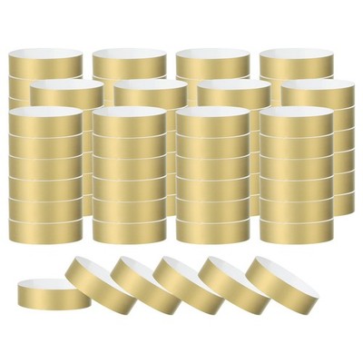 500 Pack Paper Wristbands for Events, Neon Party Concert Wrist Bands Gold