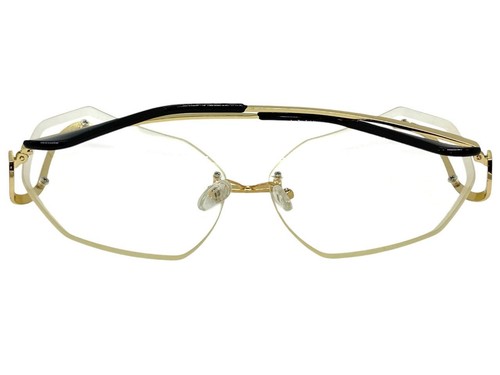 Classic Elegant Funky 70s Vintage Retro SUNGLASSES Rimless Gold Frame Clear Lens - Picture 6 of 6