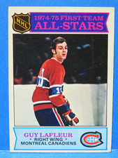 1975-76 O-Pee-Chee ALL-STAR Card #290, GUY LAFLEUR, Montreal Canadiens, MidGrade