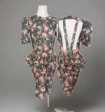 vintage 80s jessica mcclintock gunne sax dress floral cotton tea cottage lace