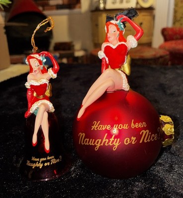 Jessica Rabbit Naughty Or Nice Ornament Set Vintage Disney 2003 NEAR MINT * RARE