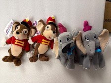 Disney Store Bean Bag Plush Lot Of 4 Timothy Mouse  Dumbo NWT Vintage Feather