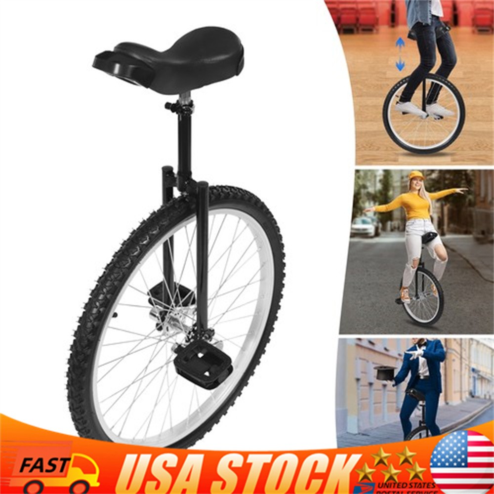 24 In Unicycle Adjustable Height Ride Bike Unisex Adult Stee