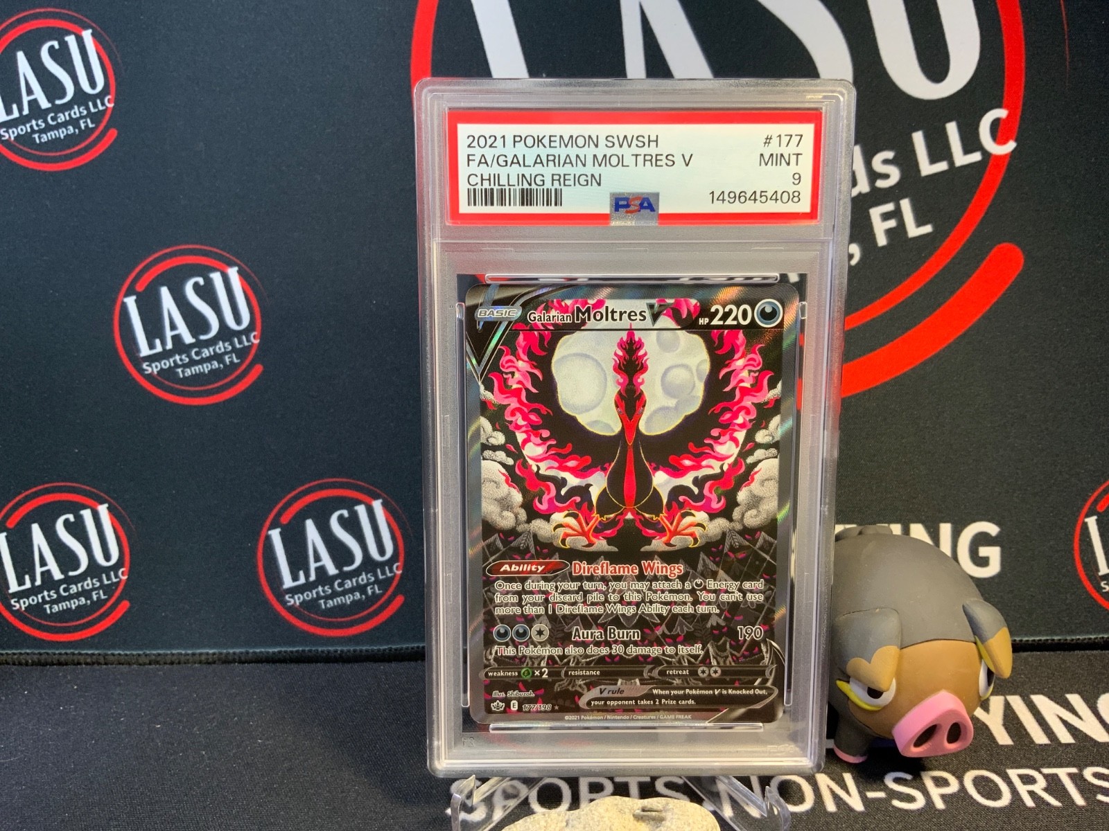 7401 Galarian Moltres V 2021 Pokemon Sword & Shield Chilling Reign #177 PSA 9