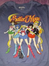 Sailor Moon Pullover Sweatshirt 2XL Blue Long Sleeve Soft Anime Manga graphic