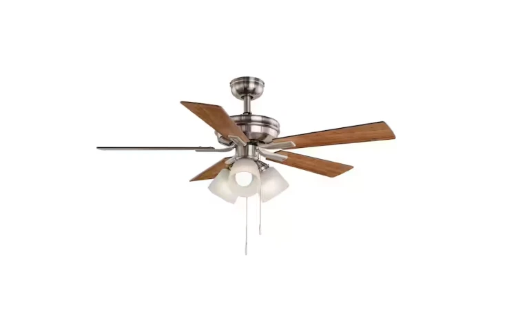 Hampton Bay Sinclair II 44 in. Indoor Brushed Nickel LED Ceiling Fan with Light - Image 3 of 4