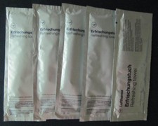5 Stück Erfrischungstuch Lufthansa Refreshing towel Business Class Neu