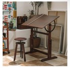 Vintage Walnut Drafting Table 35.5x28 Adjustable Height Tilting Top Brown — photo 6