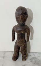 OLD LOBI PEOPLE CARVED WOOD STATUE OF AN ANCESTOR MALE FIGURE - BURKINA FASO