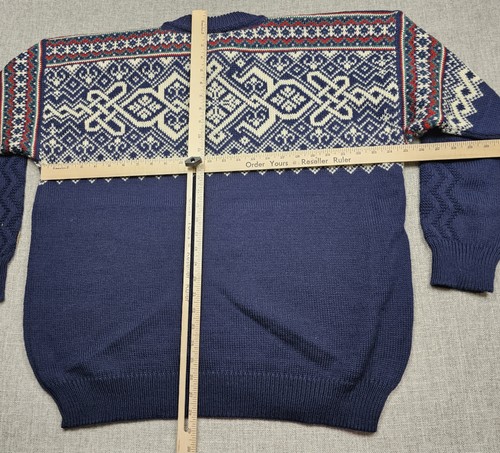 Dale of Norway Sweater Mens XL Blue White Vail 1999 Wool Pullover Nordic Ski - Picture 5 of 8