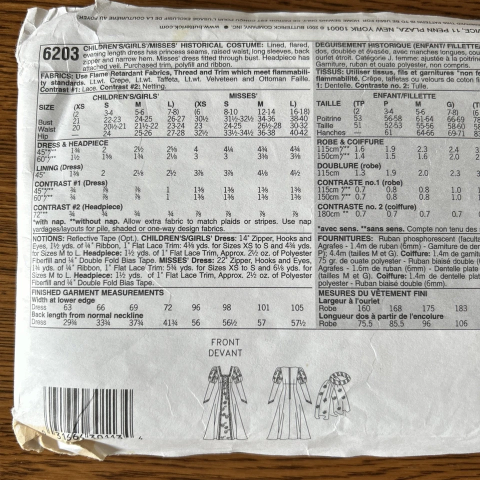 Butterick Making History Costume Patterns Patriot Gowns Lace Tops Adlt Lot of 4 - Image 3 of 4