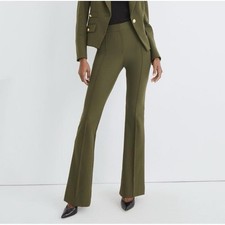 VERONICA BEARD 375 Solid Olive Green Hibiscus Scuba Flare Dress Pants Size 6
