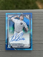 2024 Bowman Chrome Sapphire Ben Hess Auto /199 Yankees SP