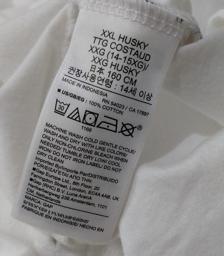Gap Jersey Henley Pocket T-Shirt Boys XXL (14-16) Husky White Crew Neck ~ New - Picture 6 of 6