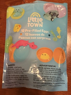 LITTLE TOWN    Pre-Filled  Easter Eggs With TOYS 6 Count