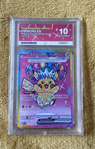 Pikachu EX SIR 217/277 Ascended Heroes 2026 Ace 10 PERFECT SUBGRADES