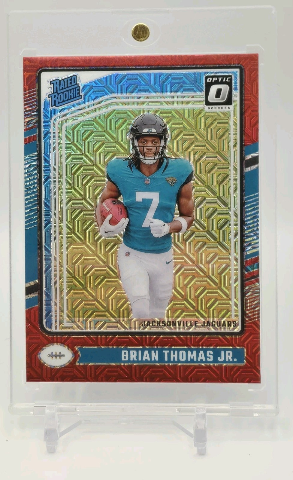 2024 Panini Donruss Optic - Rated Rookie Brian Thomas Jr. #214 Red Mojo Prizm...