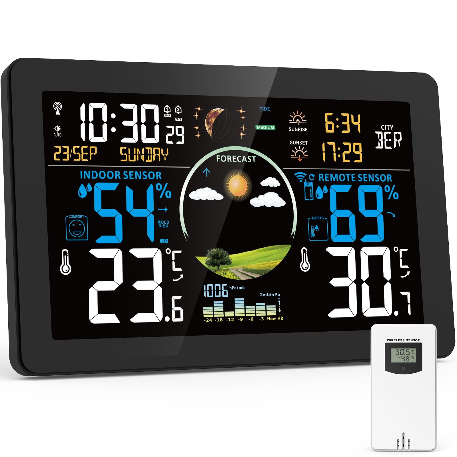 Stazione Meteo Elegante con Display a Colori: Design e Precisione