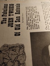 K1-9 Ephemera 1962 Article John Twohig San Antonio Wild West