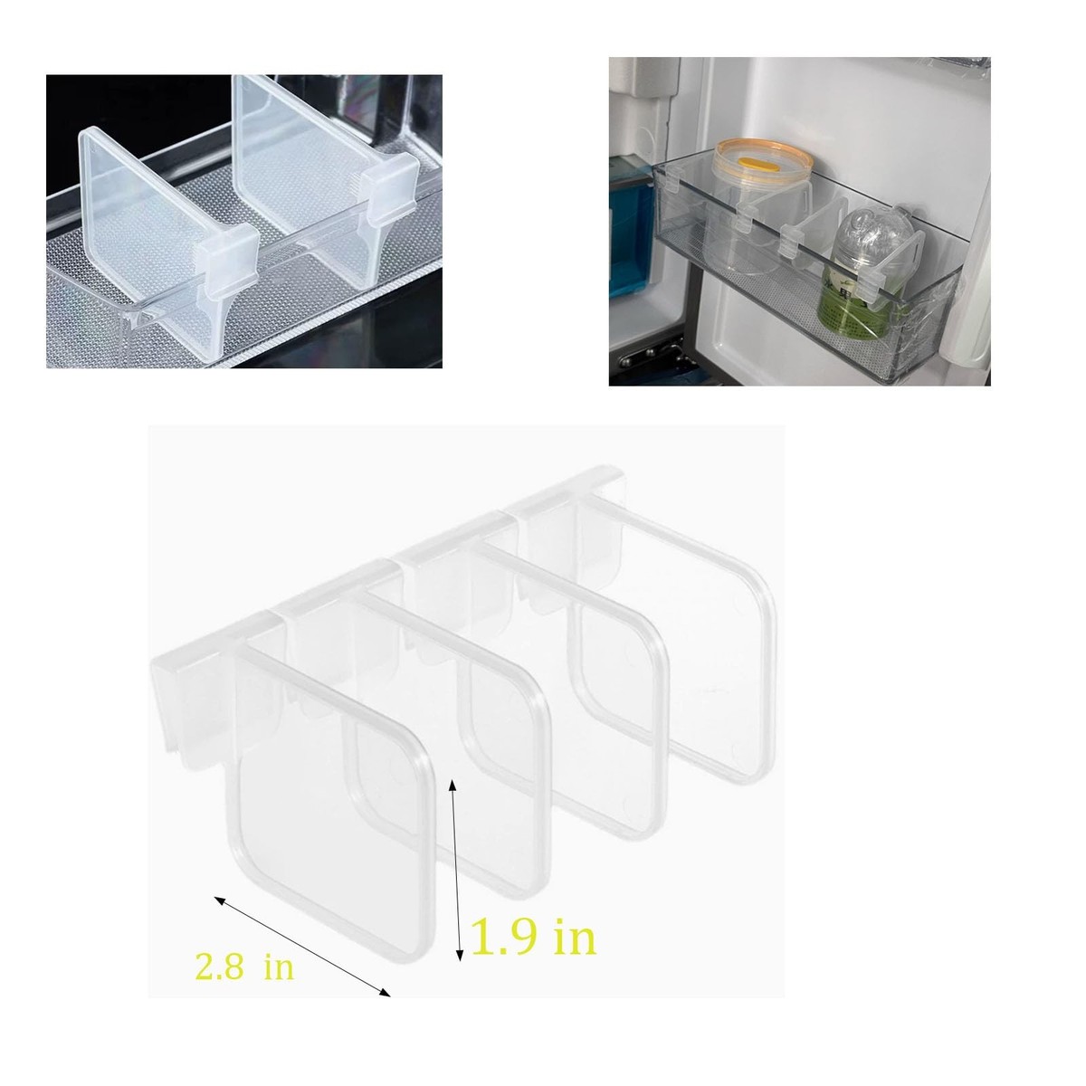 20 pcs Fridge Divider Set, Plastic Retractable Fridge Door