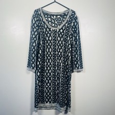 Anthropologie Moth Sweater Dress Women’s Size 8 Cable Knit Black White