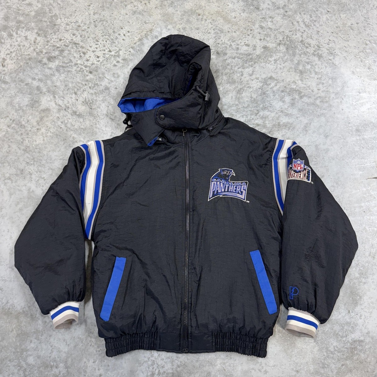 Vintage Carolina Panthers Jacket Mens Reversible NFL Pro Player