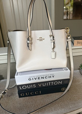 Coach Mollie Tote Bag 25 Chalk Small Tote Gold Hardware Detachable Strap