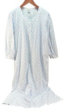 Vtg Barbizon Nightgown Women  s M Flannel Cotton Long Cottage Core