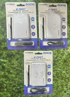 (3) Xtreme Power Bank 2 Port Power Bank Charger Portable WITH SUCTION 5000 MAH