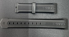 New 20x18mm Authentic TAG HEUER Soft Rubber Strap Black OEM Diver Watch Band