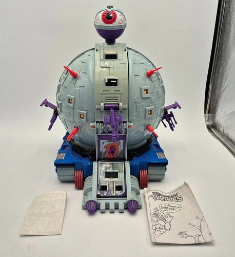 Vintage TMNT 1990 Technodrome 100% COMPLETE Vehicle W Instructions Ninja Turtles