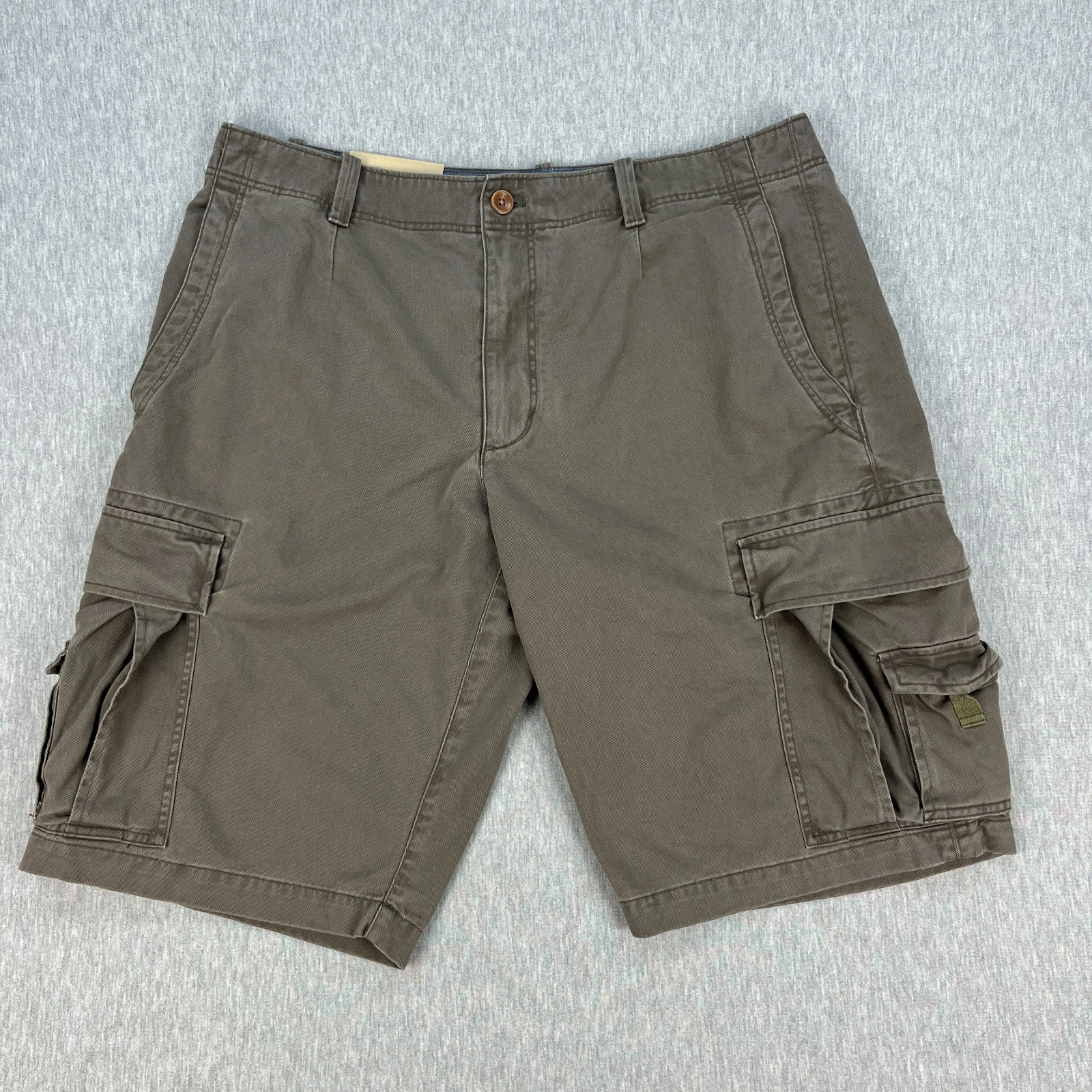 Banana Republic Cargo Shorts Mens 35 Brown Cotton Twill 12" Inseam 2010 NEW NWT