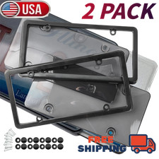 2x Unbreakable License Plate Covers Frames Auto Tag Shield Protector Front Rear 2x Unbreakable License Plate Covers Frames Auto Tag Shield Protector Front Rear