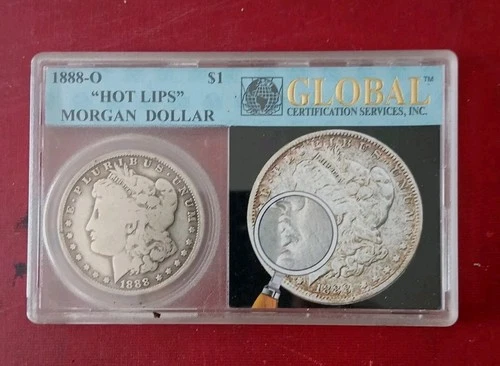 1888 O Morgan HOT LIPS 90% Silver Dollar Coin Global Certification Services