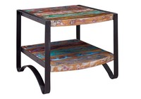 Industrial Couchtisch Wohnzimmertisch Beistelltisch - Indisches Altholz 60X60Cm