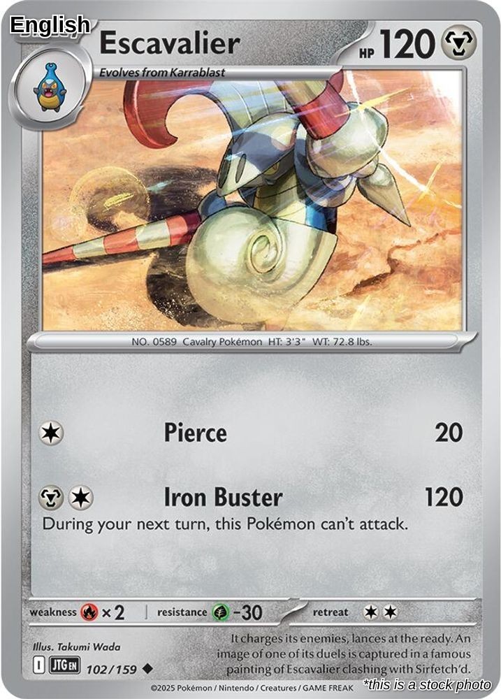 Escavalier Journey Together 102/159 Pokemon NM