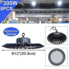 8 Pack 300 Watt UFO Led SHop Light Commercial Warehouse Garage High Bay Lights