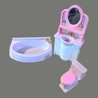 Barbie Folding Pretty Bathroom Furniture Set Vintage 1996 Vanity Tub Toilet Nice