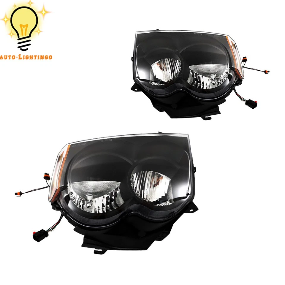 Headlight Black For Jeep Grand Cherokee 2005-2006-2007 Left+Right Side Halogen - Image 2 of 4