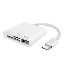 3-Port USB Type C to Card Reader Adapter SD Card Reader For MacBook Pro Laptop q
