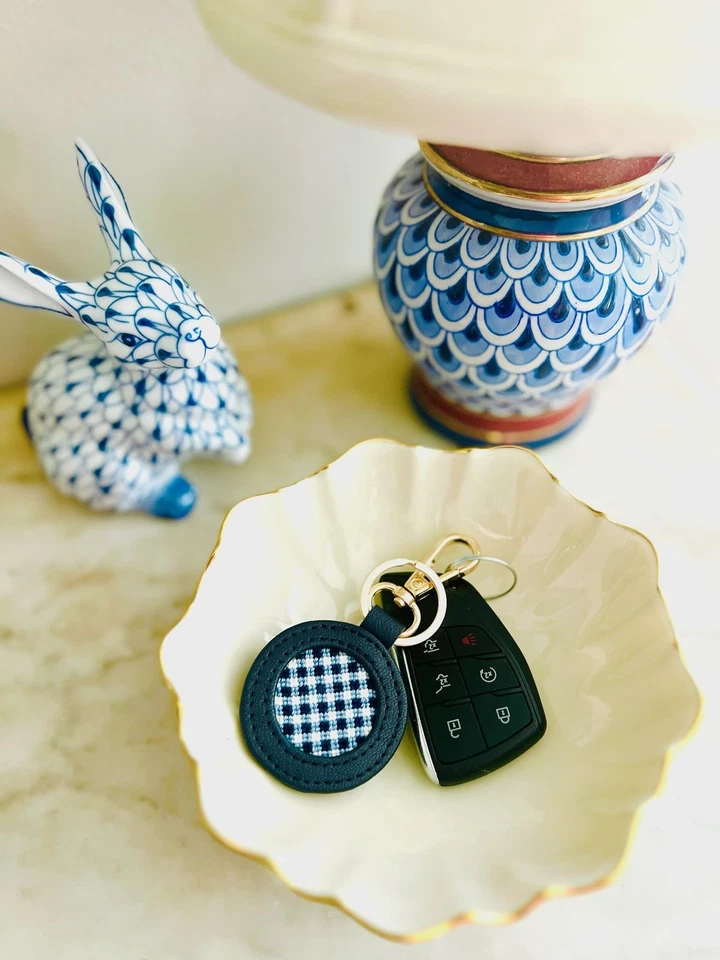 Kit de punta de aguja para llavero circular a cuadros - todo en uno, punto de aguja autoacabado... Foto 4 de 4