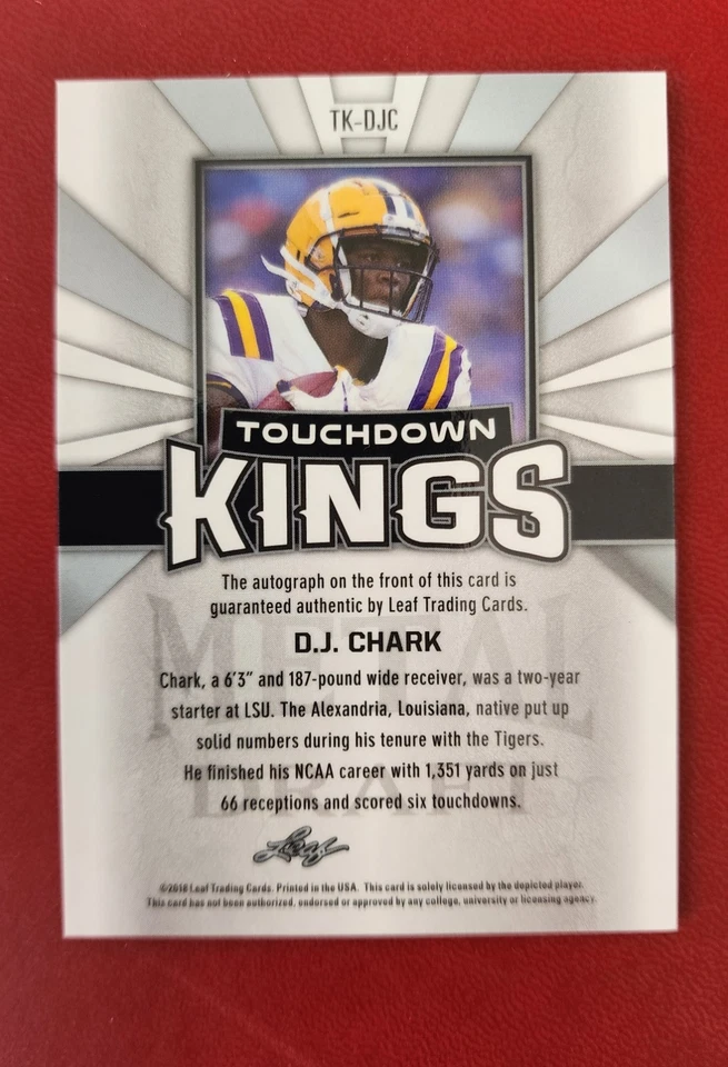 2018 Leaf Metal Draft - Touchdown Kings DJ Chark #TK-DJC Silver (AU, RC) FRESH - Image 2 of 2
