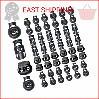 ZUSHALLMY 48pcs Upgraded Plastic Cord Lock, Cord Locks - Draw String Clip with S